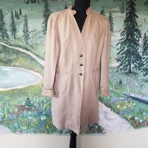 Chico's 100% linen duster jacket Tan S